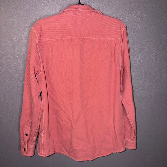 Outerknown Blanket Shirt Mens Sz S Salmon Organic Cotton Twill Shacket Unisex - Picture 3 of 6